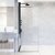 Vigo Meridian 34'' W x 74'' H Fixed Frame Shower Screen in Stainless Steel with Clear Glass, In Use Illustration
