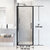 Vigo Fixed Framed Pivot Shower Door with 2'' Thick Clear Glass and Matte Black Hardware, Dimensions