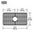 Vigo 25'' Silicone Protective Bottom Grid For Single Basin Sink in Matte Black, Dimensions