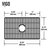 Vigo 27'' Silicone Protective Bottom Grid For Single Basin Sink in Matte Black, Dimensions