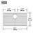Vigo 28'' Silicone Protective Bottom Grid For Single Basin Sink in Gray, Dimensions