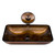 Vigo VIG-VGT007RBRCT, Rectangular Russet Glass Vessel Sink and Waterfall Faucet Set in Oil Rubbed Bronze, 22-1/4" W x 14-1/2" D x 4-1/2" H
