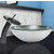 Simply Silver Glass Vessel Sink Set Waterfall Faucet Set