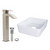 Vigo Sirena Composite Vessel Sink and Duris Bathroom Vessel Faucet Set in Brushed Nickel w/ Pop up Drain, 18'' W x 14-1/2'' D x 5'' H