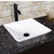 Vigo Matira Composite Vessel Sink and Seville Bathroom Vessel Faucet Set in Matte Black w/ Pop up Drain, 16'' W x 16'' D x 4-5/8'' H