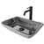Sink & Lexington cFiber Vessel Faucet Set in Matte Black w/ Pop-Up Drain