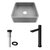 Vigo ConcretoStone™ Collection 15'' Square Vessel Sink Gotham Faucet Matte Black Included Items