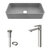 Vigo ConcretoStone™ Collection 23-5/8'' Rectangle Vessel Sink Norfolk Faucet Brushed Nickel Included Items