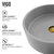 Vigo ConcretoStone™ Collection 15-3/8'' Round Vessel Sink Niko Faucet Matte Brushed Gold Temp Guard Info