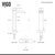 Vigo Montauk Grand Collection 23-1/4'' Rectangle Vessel Sink Niko Faucet Matte Black Dimensions