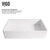 Vigo Matte Stone™ Rectangular Vessel Bathroom Sink in White with Cass Bathroom Faucet and Pop-Up Drain in Matte Brushed Gold, Exclusively Designed