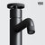 Vigo Matte Stone™ Round Vessel Bathroom Sink in White with Cass Bathroom Faucet and Pop-Up Drain in Matte Black, Close Up Spout View