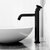 Vigo Matte Stone™ Round Vessel Bathroom Sink in White with Cass Bathroom Faucet and Pop-Up Drain in Matte Black, Installed Side View