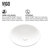 Vigo Matte Stone™ Round Vessel Bathroom Sink in White with Cass Bathroom Faucet and Pop-Up Drain in Matte Black, Hand Polished Info