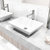 VIGO Vinca MatteStone™ Collection Vessel Bathroom Sink with Sterling Bathroom Faucet and Pop-Up Drain in Brushed Nickel, Installed View