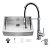 Vigo All in One 33" Farmhouse Stainless Steel Kitchen Sink and Chrome Faucet Set, VIG-VG15201