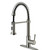 Vigo Pull-Out Spray Kitchen Faucet with Deck Plate, Stainless Steel Finish