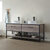 Vinnonva Murcia 72'' W Freestanding Double Sink Bathroom Vanity in Mexican Oak with Matte Black Frame, White Composite Grain Stone Countertop, and Vessel Sinks, 72'' Mexican Oak / Matte Black Lifestyle Angle View