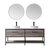 Vinnonva Murcia 72'' W Freestanding Double Sink Bathroom Vanity Set in Mexican Oak with Matte Black Frame, White Composite Grain Stone Countertop, Vessel Sinks, and Mirrors, 72'' Mexican Oak / Matte Black Set w/ Mirrors Product View