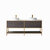 Vinnonva Murcia 72'' W Freestanding Double Sink Bathroom Vanity in Suleiman Oak with Brushed Gold Frame, White Composite Grain Stone Countertop, and Vessel Sinks, 72'' Suleiman Oak / Brushed Gold Product View