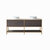 Vinnonva Murcia 72'' W Freestanding Double Sink Bathroom Vanity in Suleiman Oak with Brushed Gold Frame, White Composite Grain Stone Countertop, and Vessel Sinks, 72'' Suleiman Oak / Brushed Gold Front View
