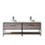 Vinnonva Murcia 84'' W Freestanding Double Sink Bathroom Vanity in Mexican Oak with Matte Black Frame, White Composite Grain Stone Countertop, and Vessel Sinks, 84'' Mexican Oak / Matte Black Product View