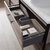 Vinnonva Murcia 84'' W Freestanding Double Sink Bathroom Vanity Set in Mexican Oak with Matte Black Frame, White Composite Grain Stone Countertop, Vessel Sinks, and Mirrors, 84'' Mexican Oak / Matte Black Set w/ Mirrors Drawer View