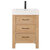 Vinnonva Leon 24'' W Freestanding Single Bathroom Vanity in Fir Wood Brown with Lightning White Composite Sink Top, 24'' Brown w/ White Top Product View