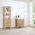 Vinnonva Leon 24'' W Freestanding Single Bathroom Vanity in Fir Wood Brown with Lightning White Composite Sink Top, 24'' Brown w/ White Top Lifestyle Angle View