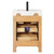 Vinnonva Leon 24'' W Freestanding Single Bathroom Vanity in Fir Wood Brown with Lightning White Composite Sink Top, 24'' Brown w/ White Top Back View