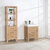Vinnonva Leon 24'' W Freestanding Single Bathroom Vanity in Fir Wood Brown with Lightning White Composite Sink Top, 24'' Brown w/ White Top Lifestyle View