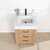 Vinnonva Leon 24'' W Freestanding Single Bathroom Vanity in Fir Wood Brown with Lightning White Composite Sink Top, 24'' Brown w/ White Top Overhead View