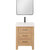 Vinnonva Leon 24'' W Freestanding Single Bathroom Vanity Set in Fir Wood Brown with Lightning White Composite Sink Top, and Mirror, 24'' Brown w/ White Top Set w/ Mirror Product View