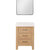 Vinnonva Leon 24'' W Freestanding Single Bathroom Vanity Set in Fir Wood Brown with Lightning White Composite Sink Top, and Mirror, 24'' Brown w/ White Top Set w/ Mirror Product View 2