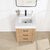 Vinnonva Leon 24'' W Freestanding Single Bathroom Vanity Set in Fir Wood Brown with Lightning White Composite Sink Top, and Mirror, 24'' Brown w/ White Top Set w/ Mirror Overhead View