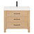 Vinnonva Leon 36'' W Freestanding Single Bathroom Vanity in Fir Wood Brown with Lightning White Composite Sink Top, 36'' Brown w/ White Top Product View