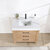 Vinnonva Leon 36'' W Freestanding Single Bathroom Vanity in Fir Wood Brown with Lightning White Composite Sink Top, 36'' Brown w/ White Top Overhead View