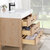 Vinnonva Leon 36'' W Freestanding Single Bathroom Vanity Set in Fir Wood Brown with Lightning White Composite Sink Top, and Mirror, 36'' Brown w/ White Top Set w/ Mirror Drawer Side View