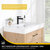 Vinnonva Leon 36'' W Freestanding Single Bathroom Vanity Set in Fir Wood Brown with Lightning White Composite Sink Top, and Mirror, 36'' Brown w/ White Top Set w/ Mirror Sink View