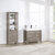 Vinnonva Leon 36'' W Freestanding Single Bathroom Vanity in Fir Wood Grey with Lightning White Composite Sink Top, 36'' Grey w/ White Top Lifestyle Angle View