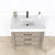 Vinnonva Leon 36'' W Freestanding Single Bathroom Vanity in Fir Wood Grey with Lightning White Composite Sink Top, 36'' Grey w/ White Top Overhead View