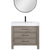 Vinnonva Leon 36'' W Freestanding Single Bathroom Vanity Set in Fir Wood Grey with Lightning White Composite Sink Top, and Mirror, 36'' Grey w/ White Top Set w/ Mirror Product View