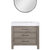 Vinnonva Leon 36'' W Freestanding Single Bathroom Vanity Set in Fir Wood Grey with Lightning White Composite Sink Top, and Mirror, 36'' Grey w/ White Top Set w/ Mirror Product View 2