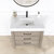 Vinnonva Leon 36'' W Freestanding Single Bathroom Vanity Set in Fir Wood Grey with Lightning White Composite Sink Top, and Mirror, 36'' Grey w/ White Top Set w/ Mirror Overhead View