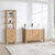 Vinnonva Leon 48'' W Freestanding Single Bathroom Vanity in Fir Wood Brown with Lightning White Composite Sink Top, 48'' Brown w/ White Top Lifestyle Angle View