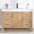 Vinnonva Leon 48'' W Freestanding Single Bathroom Vanity in Fir Wood Brown with Lightning White Composite Sink Top, 48'' Brown w/ White Top Front View