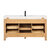 Vinnonva Leon 60'' W Freestanding Single Bathroom Vanity in Fir Wood Brown with Lightning White Composite Sink Top, 60'' Brown w/ White Top Back View