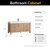Vinnonva Leon 60'' W Freestanding Single Bathroom Vanity in Fir Wood Brown with Lightning White Composite Sink Top, 60'' Brown w/ White Top Dimensions
