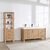 Vinnonva Leon 60'' W Freestanding Single Bathroom Vanity in Fir Wood Brown with Lightning White Composite Sink Top, 60'' Brown w/ White Top Lifestyle View