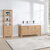 Vinnonva Leon 60'' W Freestanding Double Bathroom Vanity in Fir Wood Brown with Lightning White Composite Sink Top, 60'' Brown w/ White Top Lifestyle Angle View